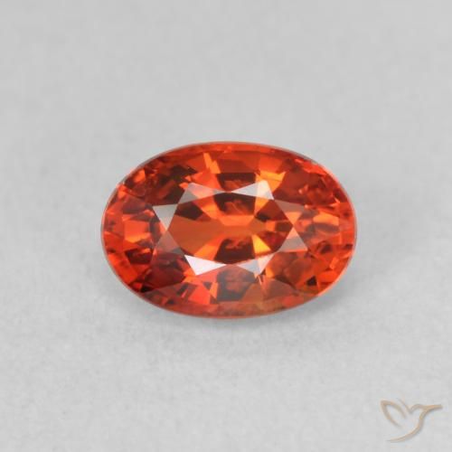 0.73ct Naturel Rouge ambré profond Saphir, ovale, VVS-VS