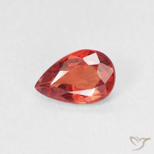 Saphir Rouge cramoisi vif naturelle En forme de poire, 0.46 ct, VVS-VS