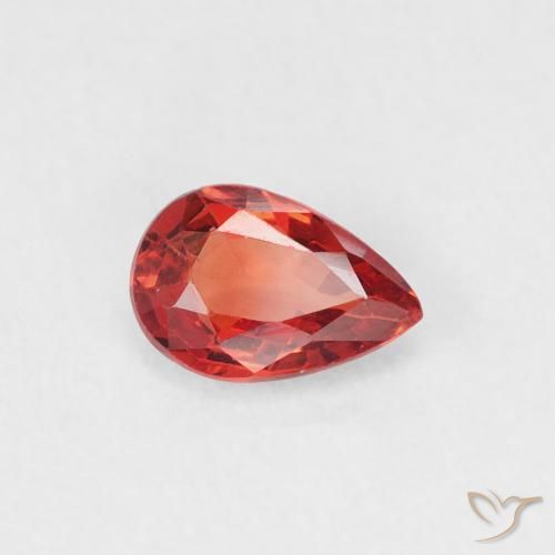 Saphir Rouge cramoisi vif naturelle En forme de poire, 0.46 ct, VVS-VS