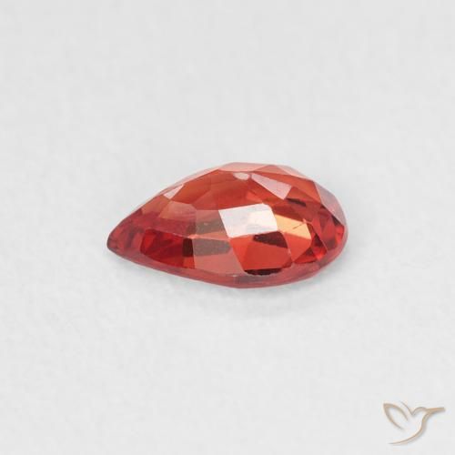 Saphir Rouge cramoisi vif naturelle En forme de poire, 0.46 ct, VVS-VS