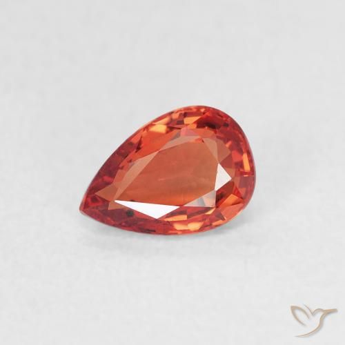 0.56ct Naturel Orange rougeâtre Saphir, En forme de poire, VVS-VS