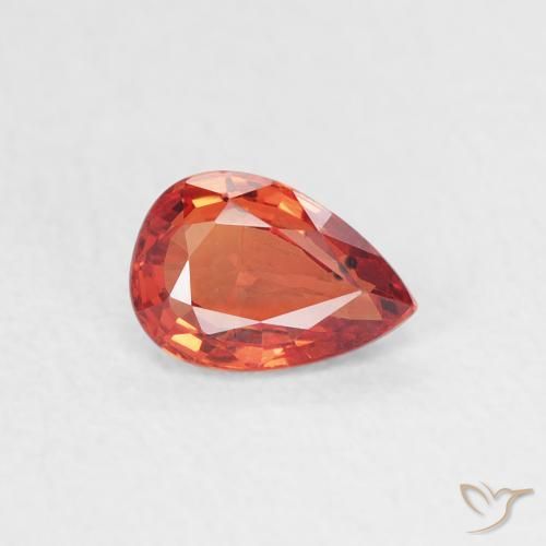 Saphir Orange rougeâtre naturelle En forme de poire, 0.56 ct, VVS-VS