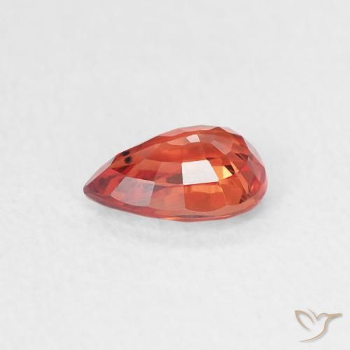 Saphir Orange rougeâtre naturelle En forme de poire, 0.56 ct, VVS-VS