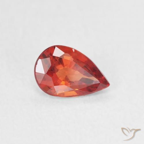 Saphir Rouge intense naturelle En forme de poire, 0.51 ct, VVS-VS