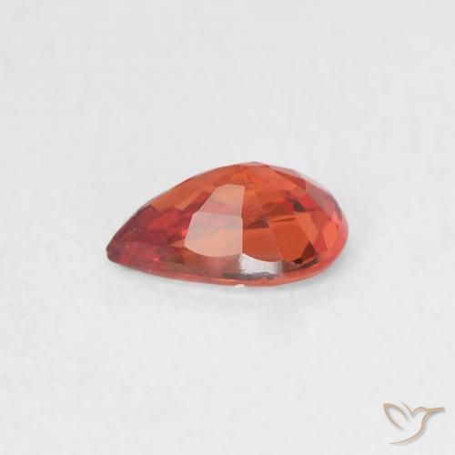 Saphir Rouge intense naturelle En forme de poire, 0.51 ct, VVS-VS