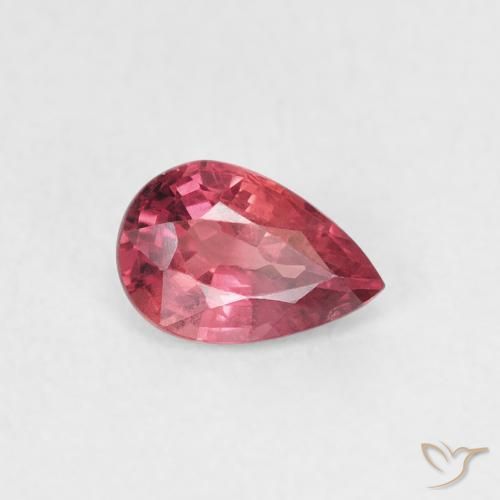 Saphir Rouge moyen naturelle En forme de poire, 0.56 ct, VVS-VS