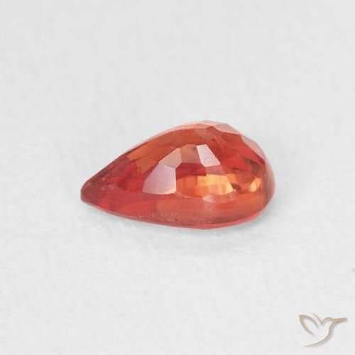 Saphir Orange chaud naturelle En forme de poire, 0.63 ct, VS