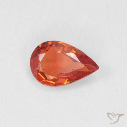 Saphir Orange moyen naturelle En forme de poire, 0.50 ct, VS