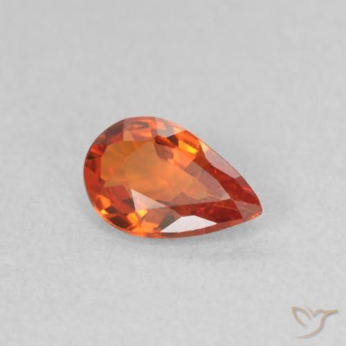 Saphir Orange rougeâtre naturelle En forme de poire, 0.44 ct, VVS-VS
