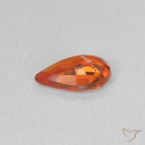 Saphir Orange rougeâtre naturelle En forme de poire, 0.44 ct, VVS-VS