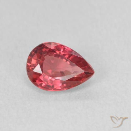 Saphir Rouge écarlate naturelle En forme de poire, 0.61 ct, VVS-VS