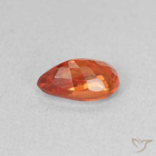 Saphir Orange rougeâtre naturelle En forme de poire, 0.58 ct, VS