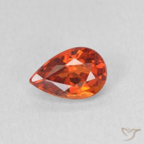 0.69ct Naturel Orange rougeâtre Saphir, En forme de poire, VVS-VS