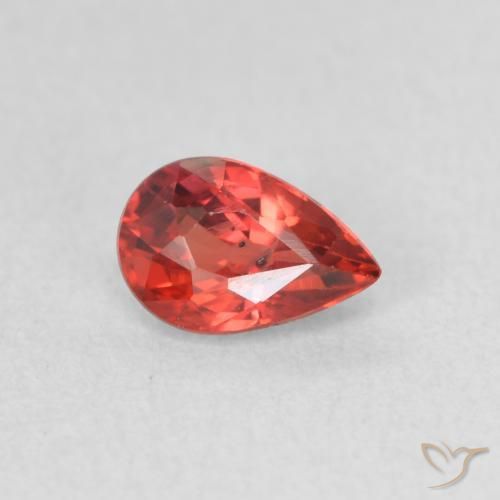Saphir Rouge intense naturelle En forme de poire, 0.56 ct, VS