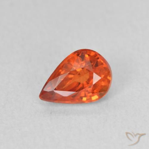 0.58ct Naturel Orange rougeâtre Saphir, En forme de poire, VS