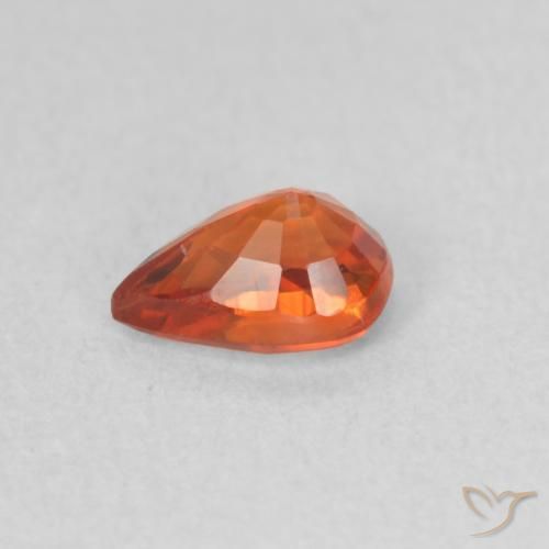 Saphir Orange rougeâtre naturelle En forme de poire, 0.58 ct, VS