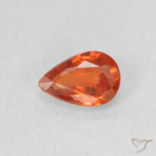 0.53ct Naturel Orange moyen Saphir, En forme de poire, VS