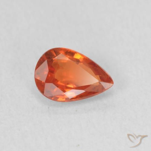 Saphir Orange moyen naturelle En forme de poire, 0.53 ct, VS