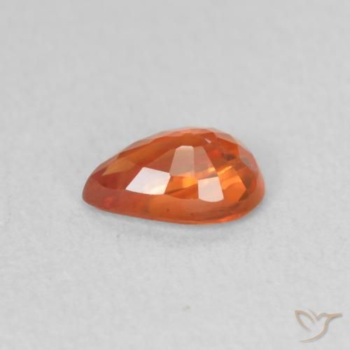 Saphir Orange moyen naturelle En forme de poire, 0.53 ct, VS