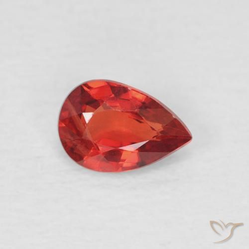 Saphir Rouge vif naturelle En forme de poire, 0.57 ct, VS