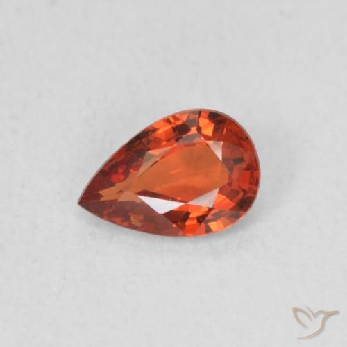 Saphir Rouge intense naturelle En forme de poire, 0.48 ct, VS