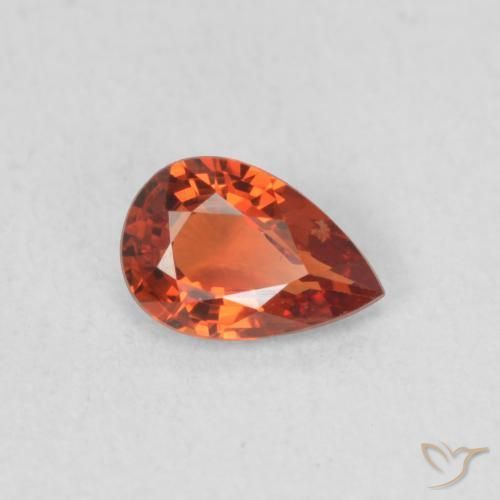 Saphir Rouge intense naturelle En forme de poire, 0.48 ct, VS