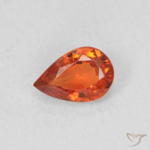 0.59ct Naturel Orange rougeâtre Saphir, En forme de poire, VS