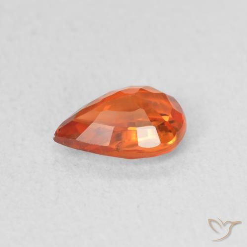 Saphir Orange rougeâtre naturelle En forme de poire, 0.59 ct, VS