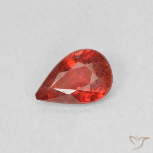 Saphir Rouge cramoisi vif naturelle En forme de poire, 0.43 ct, VS