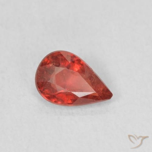 Saphir Rouge cramoisi vif naturelle En forme de poire, 0.43 ct, VS