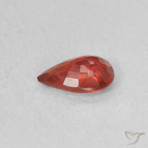 Saphir Rouge cramoisi vif naturelle En forme de poire, 0.43 ct, VS