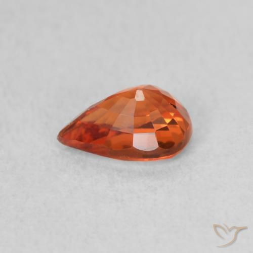Saphir Orange feu naturelle En forme de poire, 0.61 ct, VVS-VS