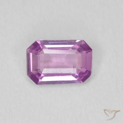 0.59ct Naturel Pourpre rosâtre intense Saphir, Taille émeraude, VVS