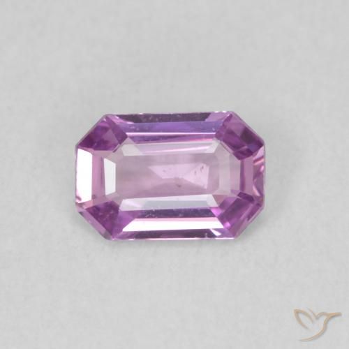 0.53ct Naturel Pourpre rosâtre moyen Saphir, Taille émeraude, VS