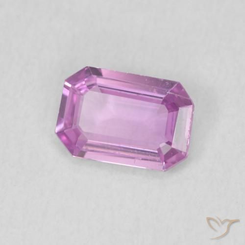 Saphir Violet raisin très clair naturelle Octogone / coupe Émeraude, 0.52 ct, VVS