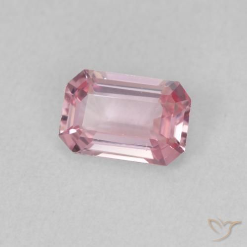Saphir Ton rose bubblegum naturelle Octogone / coupe Émeraude, 0.66 ct, VVS