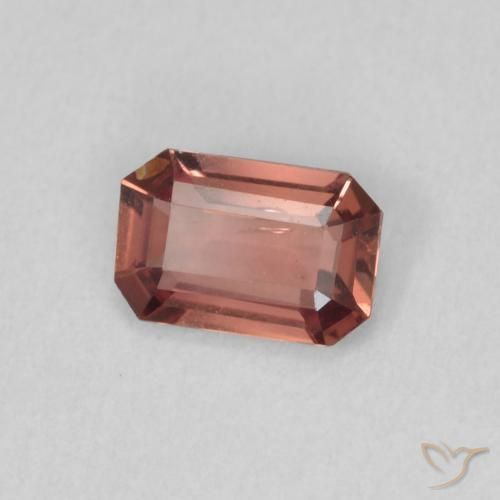 Saphir Orange rose naturelle Octogone / coupe Émeraude, 0.61 ct, VVS-VS