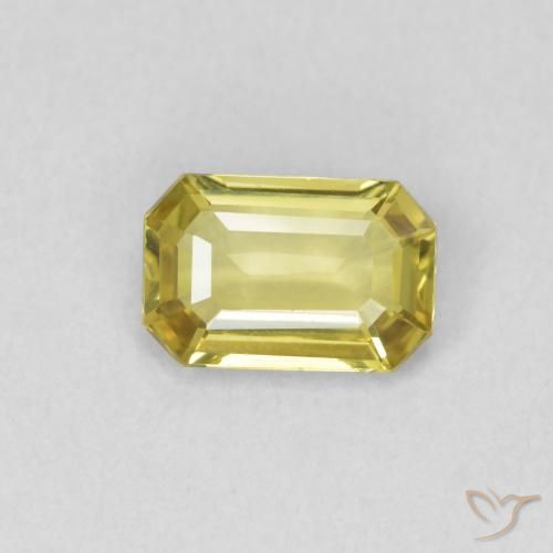 0.65ct Naturel Jaune moyen Saphir, Octogone / coupe Émeraude, VVS, Photo A