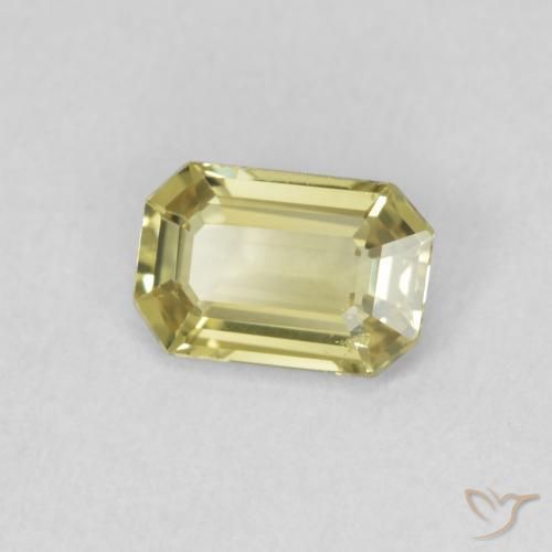Saphir Jaune pâle naturelle Octogone / coupe Émeraude, 0.70 ct, VVS