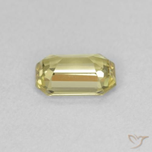 Saphir Jaune pâle naturelle Octogone / coupe Émeraude, 0.70 ct, VVS