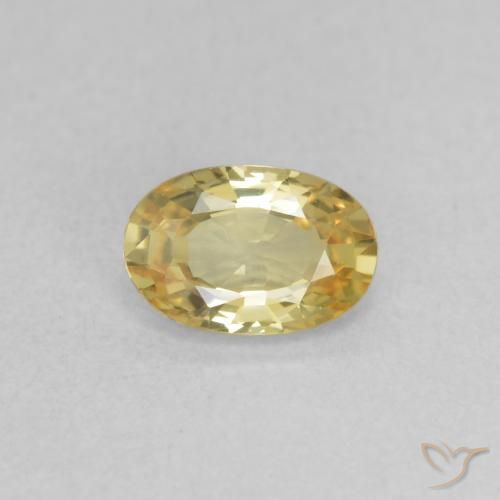 0.54ct Naturel Jaune moyen Saphir, ovale, VVS