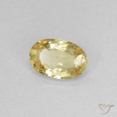 Saphir Jaune moyen naturelle ovale, 0.54 ct, VVS