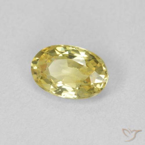 Saphir Jaune moyen naturelle ovale, 0.55 ct, VVS-VS