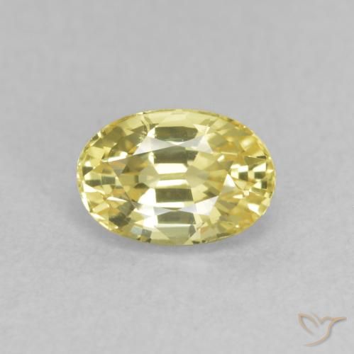 0.81ct Naturel Jaune clair Saphir, ovale, VVS