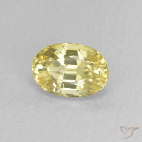 Saphir Jaune clair naturelle ovale, 0.81 ct, VVS