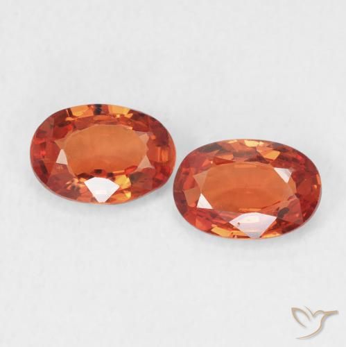1.11ctw Naturel Orange rougeâtre Saphir, ovale, VS