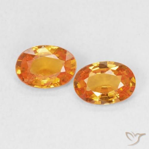 0.98ctw Naturel Orange moyen Saphir, ovale, VS