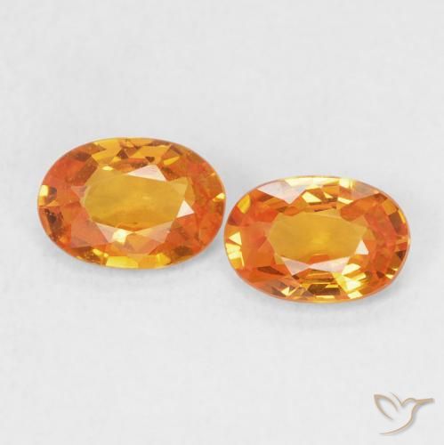1.17ctw Naturel Orange vif Saphir, ovale, VS