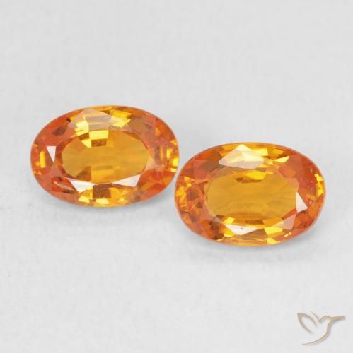 1.29ctw Naturel Orange vif Saphir, ovale, VVS-VS