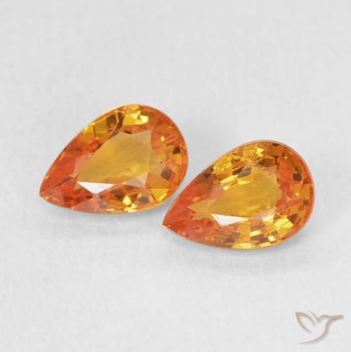 Shop natural 1.09ct Orange vif Saphir gems, En forme de poire, from Tanzanie at GemSelect. In stock, global shipping!